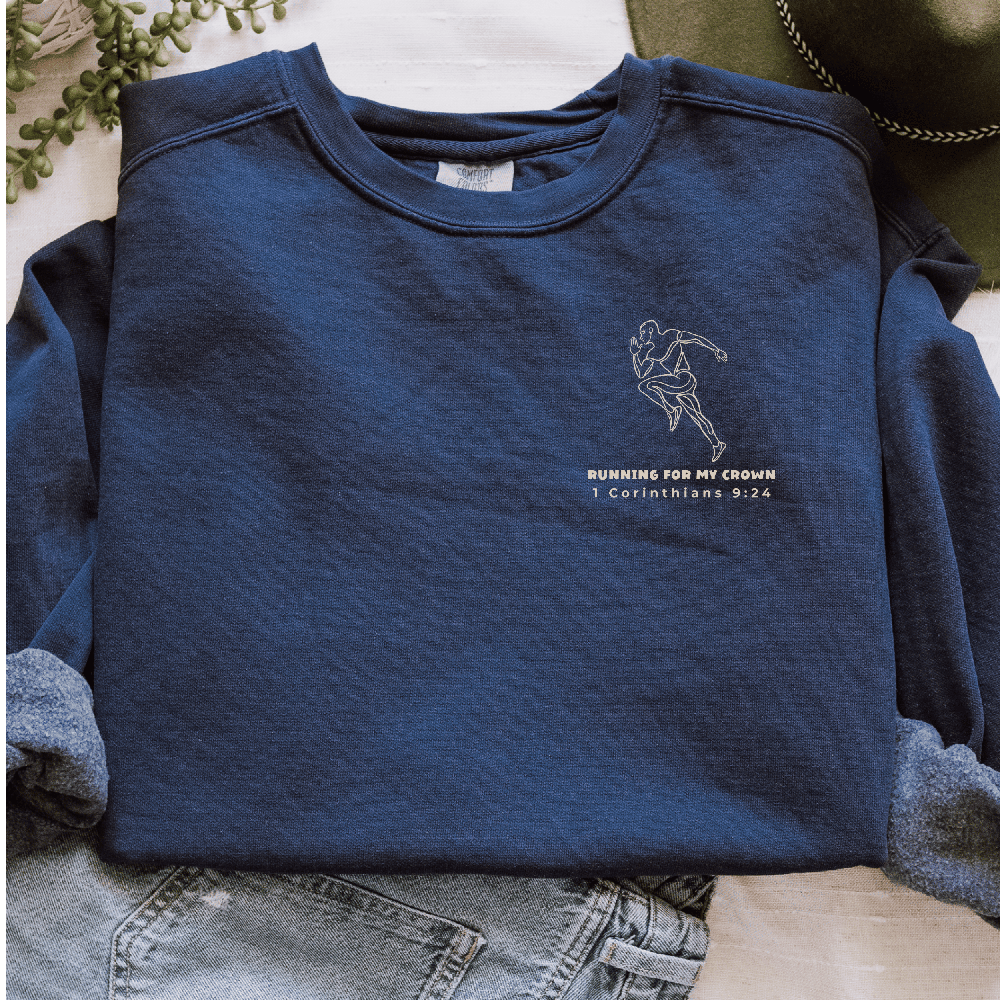 Embroidered Fall Sweatshirt Seafoam color