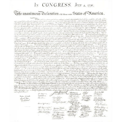 Declaration of Independence 1776 signed August 2, 1776