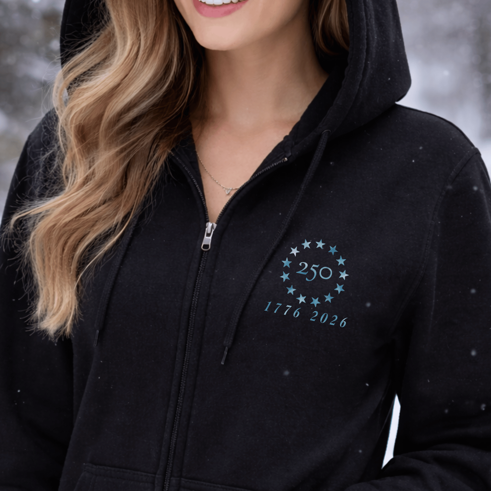 Women america 250 zippered sweatershirt