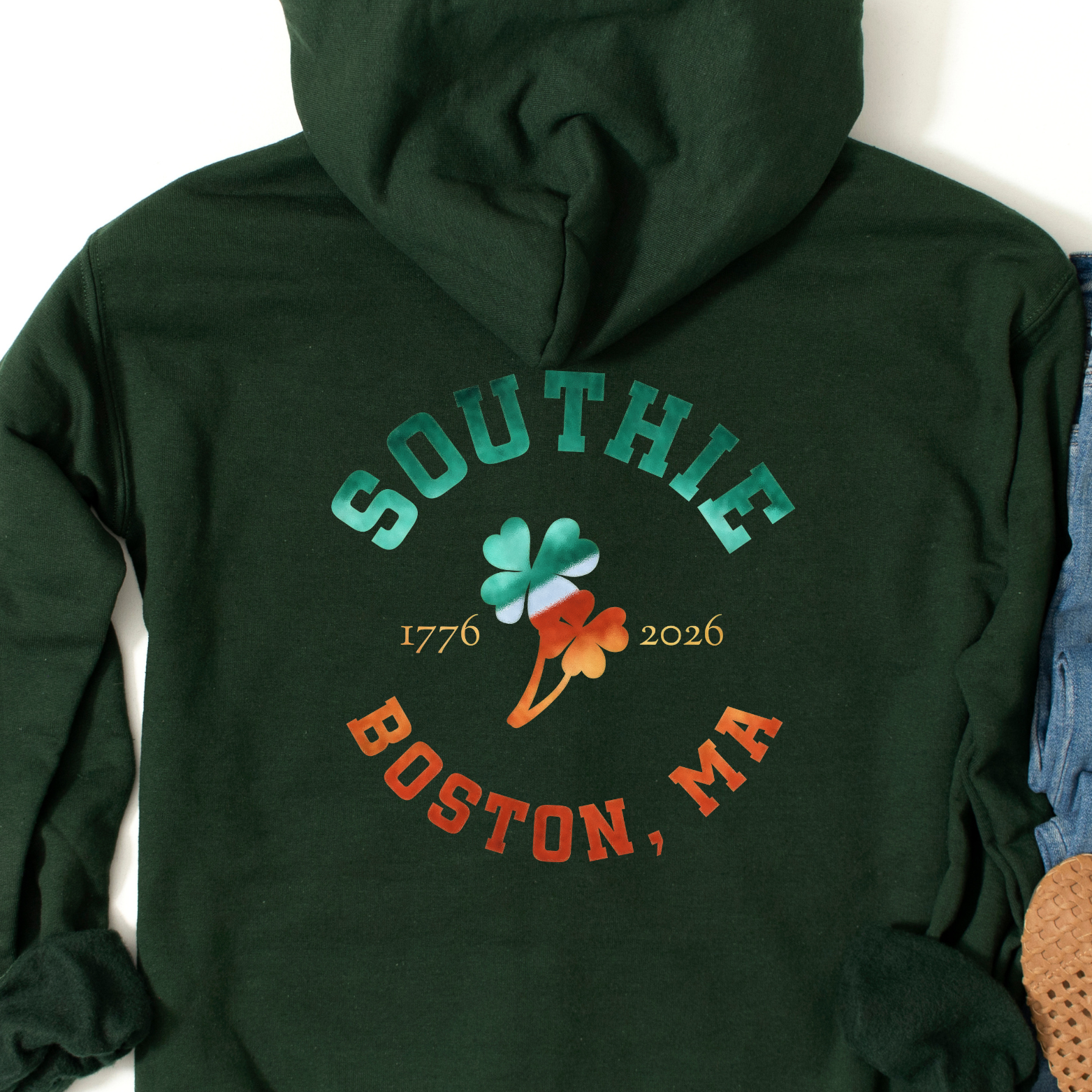 green hoodie outfit aesthetic