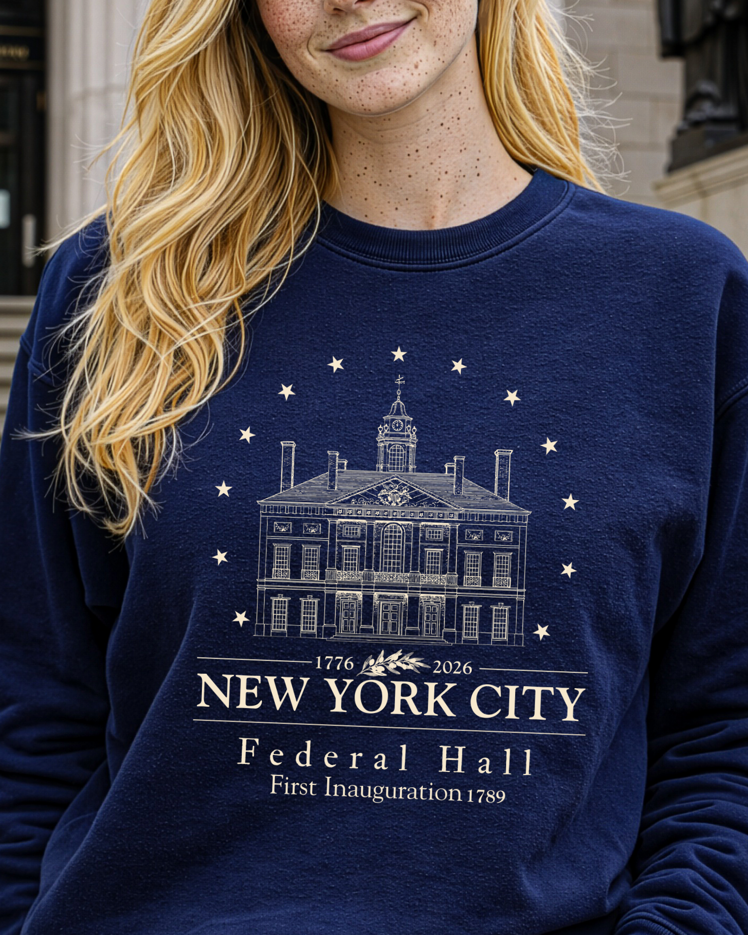 New York Old Federal Hall patriotic sweatshirt