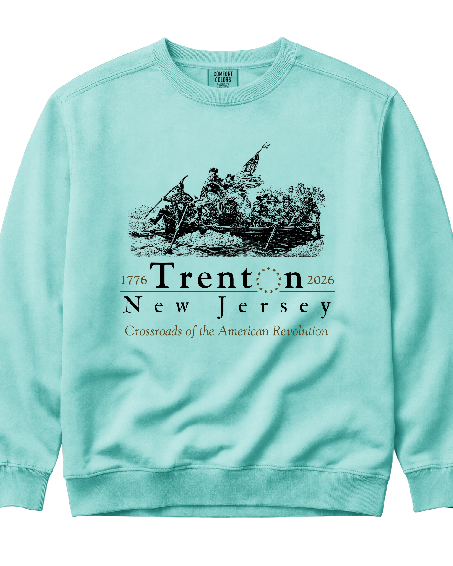 Washington crossing the Delaware into Trenton New Jersey