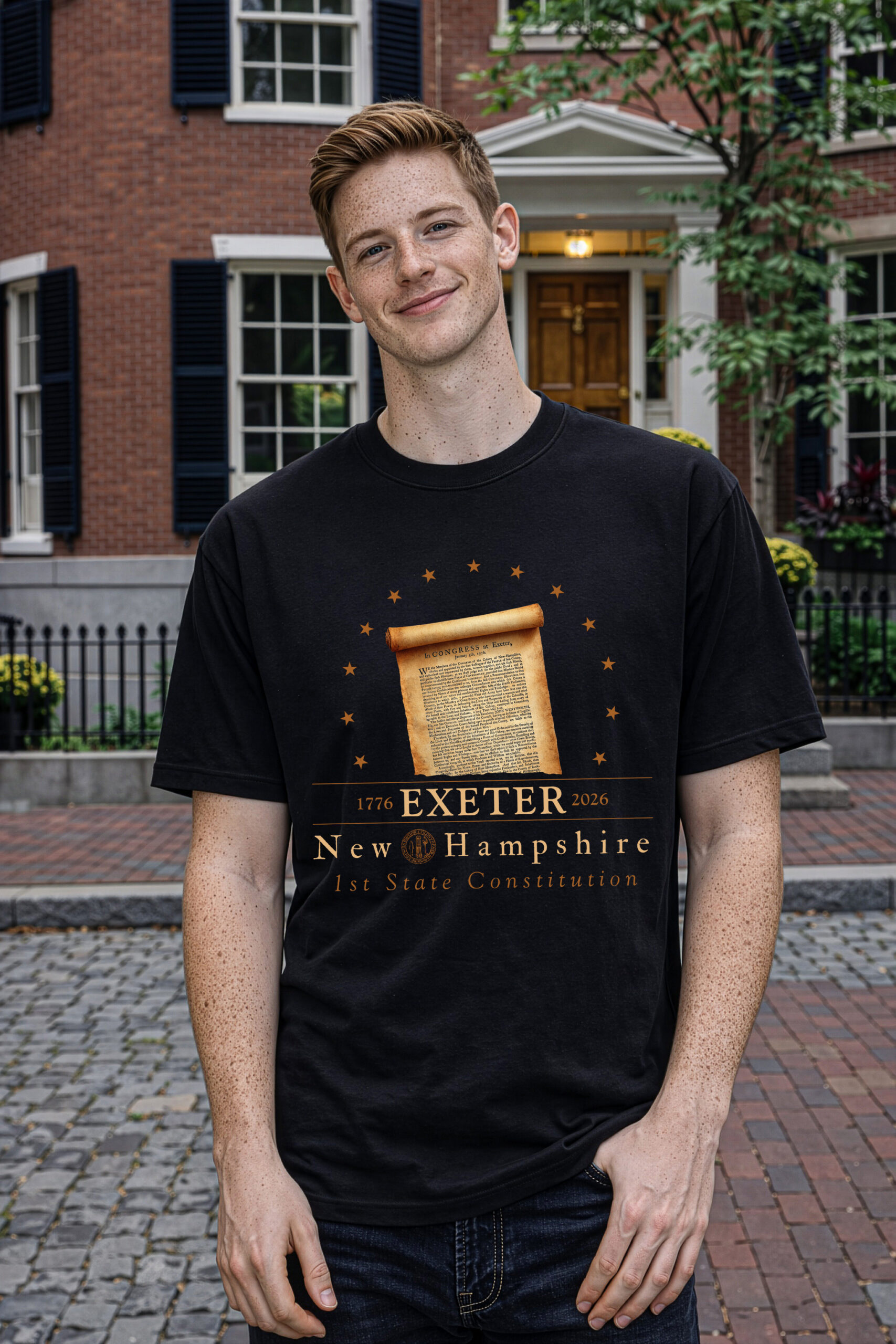 black 4th of July top for men