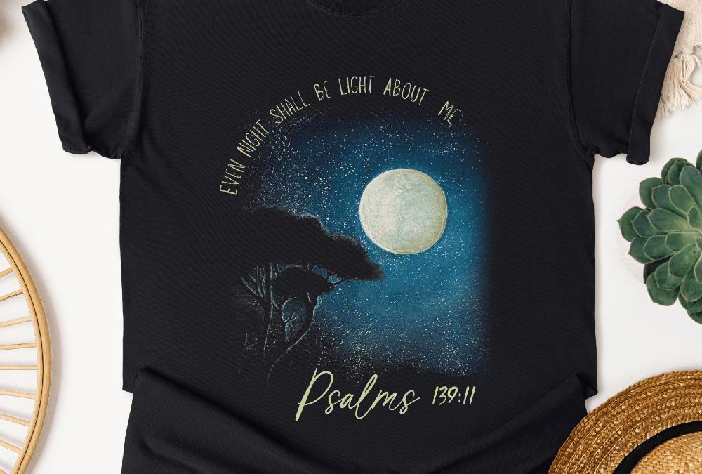Faith-Based Moonlight Bible Verse T-Shirt